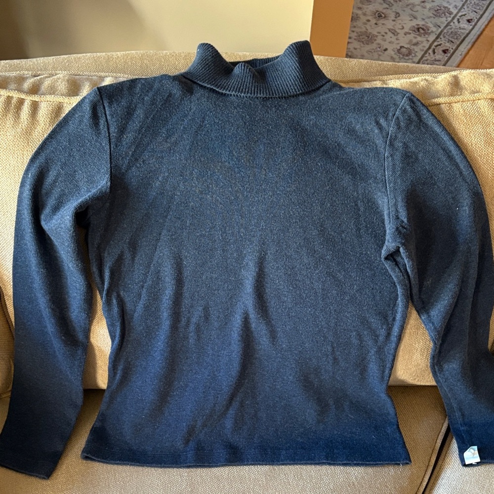 Rafaella Charcoal Blue Turtleneck Sweater